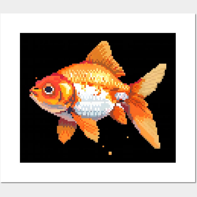 Pixelated Goldfish Artistry Wall Art by Animal Sphere